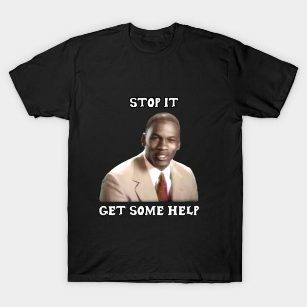 Asian Size Men Black Print T-shirt Get Some Help No-Cut Print Cotton Tshirt