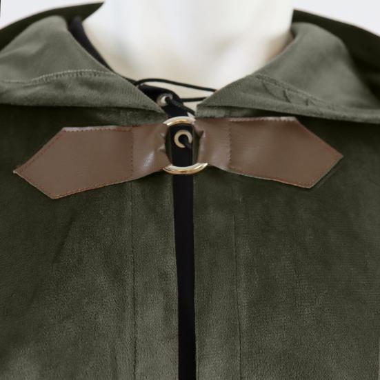 Бархатный плащ с капюшоном, украшенный металлическим кольцом, в стиле ретро, на Хэллоуин, для косплея, шаль, загадочный праздничный аксессуар для костюма