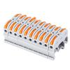 10pcs PCT211 Rail Type Wire Connector 0.24mm Press Fast Wiring Terminal Block(Light Gray )