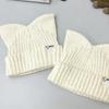 Winter Cat Ear Knit Beanie for Women, Fashion Korean Style Slouchy Hat with Large Size, Warm and Cute for Cold Weather less