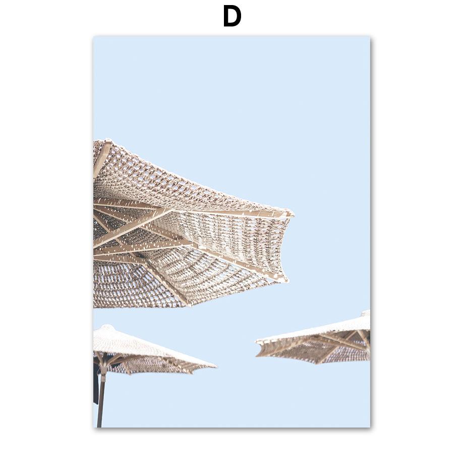 Фламинго Доска для серфинга Пляж Океан Волны Ракушка Настенная живопись Холст Картина Тропические постеры и принты Настенные картины для домашнего декора