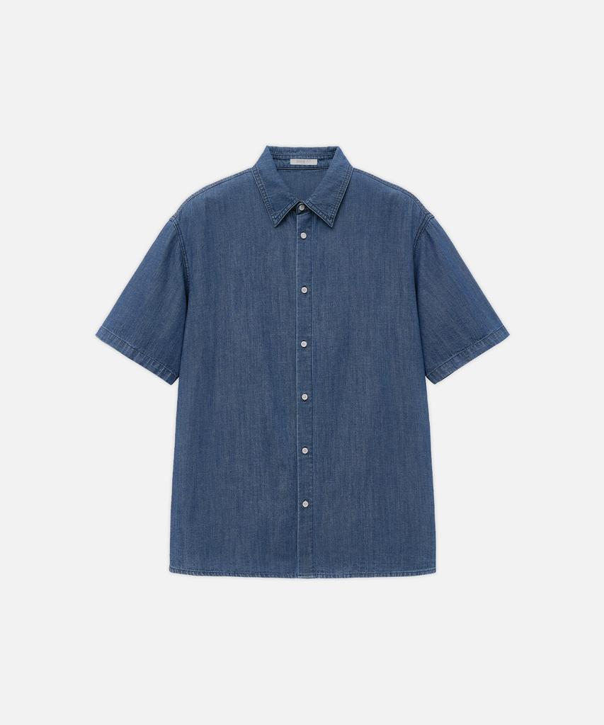 DRAW FIT Harbor Denim Half Shirt [Mosk Blue]