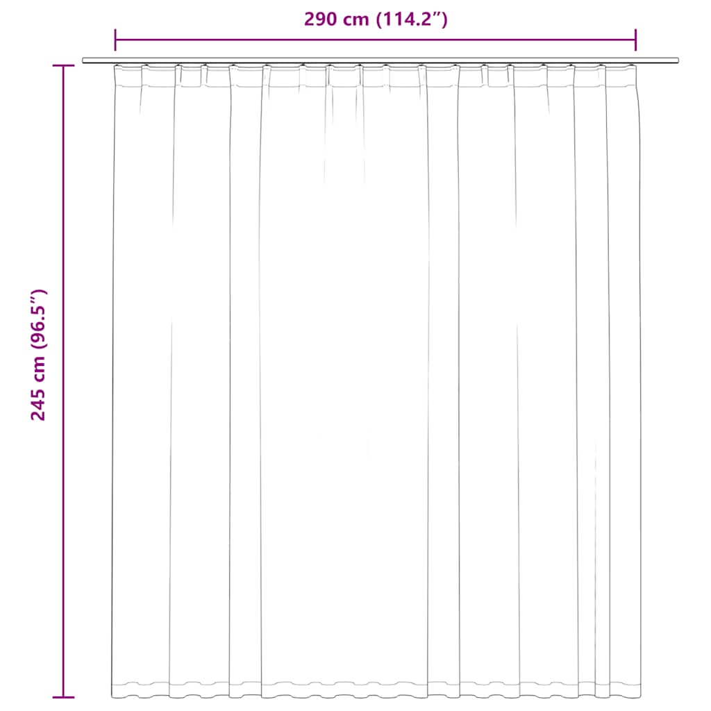 Blackout Curtain with Hooks Anthracite 290 x 245 cm