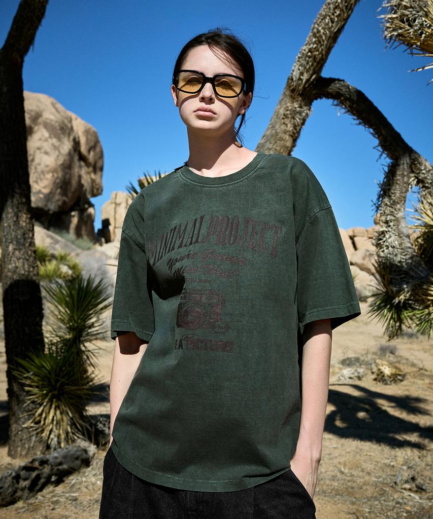 MINIMALPROJECT Capture Moment Pigment Short Sleeve T-Shirt Mst167 [Bluegreen]