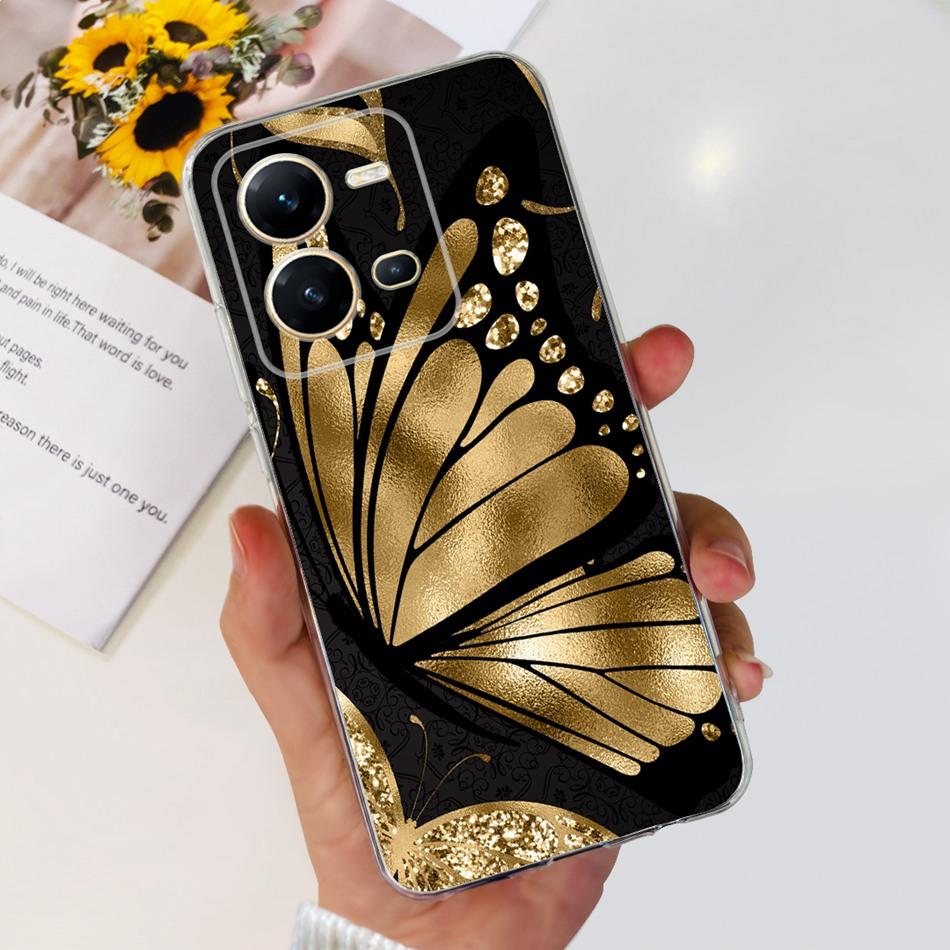 Чехол для Vivo V25 5G Vivo V25e V 25 25E 4G V2202 V2201 Милый узор с пандами и цветами Мягкий силиконовый ТПУ чехол для телефона