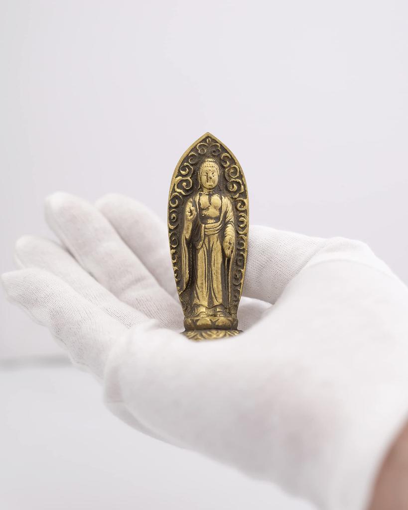 Статуя Будды Амида Нёрай стоящая статуя Буддист Кейаки Ватанабэ в год Зодиака Хранитель Главный Изображение Зодиак Такаока Медная посуда Амида