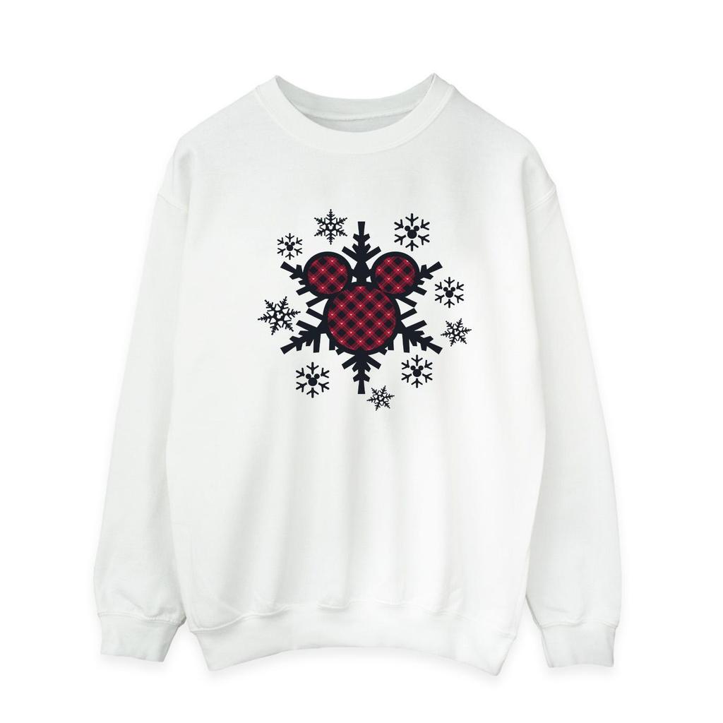 Disney Men's Mickey Mouse Gingham Snowflakes Sweatshirt