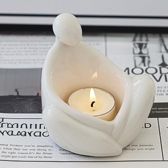 Halloween Ghost Ceramic Candle Holder Gnome Cat Angel Fox Hedgehog Frog Squirrel Candle Stand Candlestick Table Centerpiece Decoration