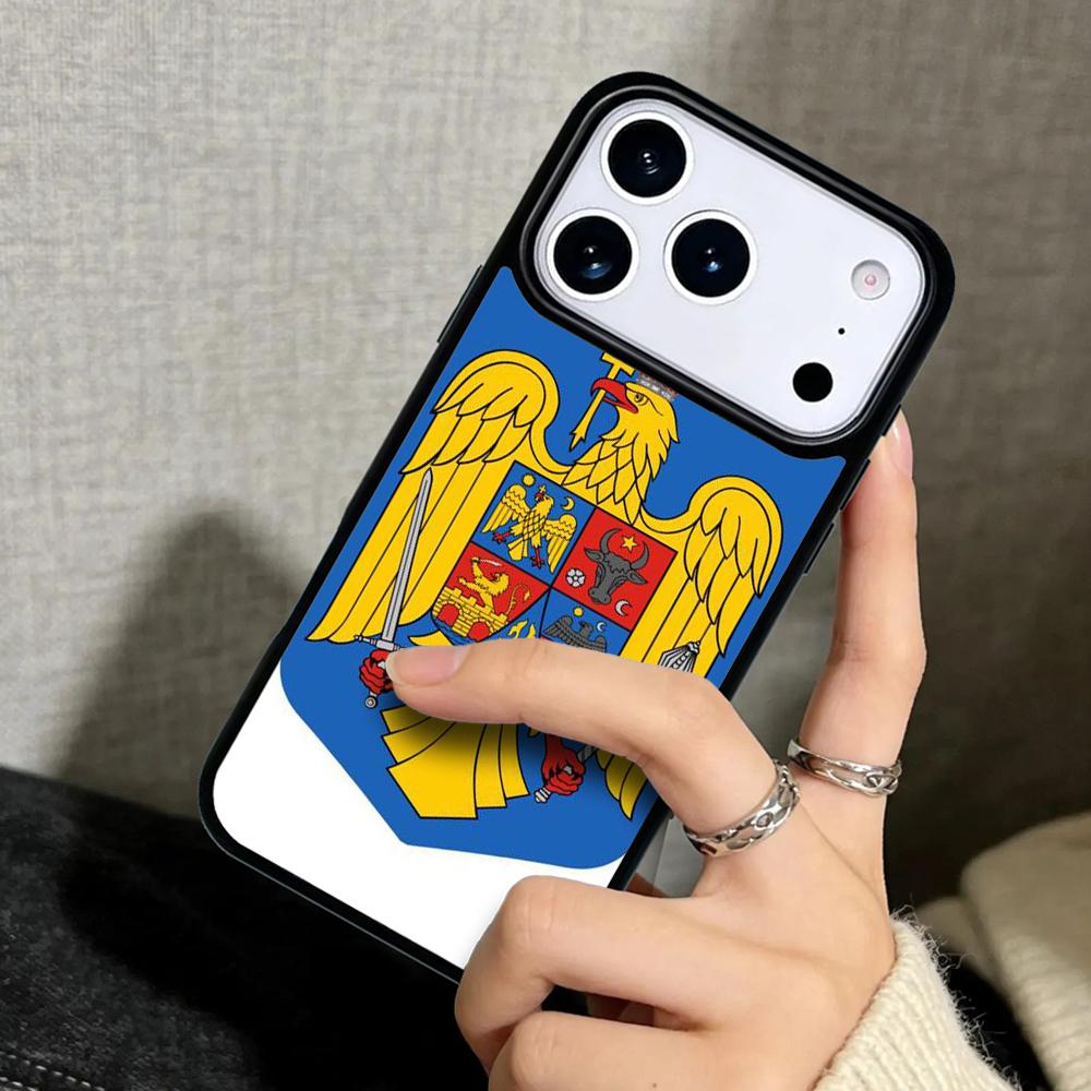 Чехол Case для iPhone 17 Air 16 Pro Max 15 Plus 11 13 Mini 14 12 Задняя крышка телефона Флаг Румынии