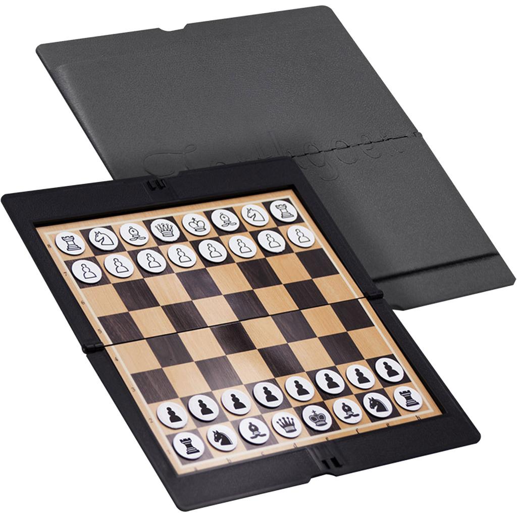 Foldable Chess Board Mini Size Magnetic Chess Set Travel Portable Wallet Pocket Chess Board Game for Camping Family Game