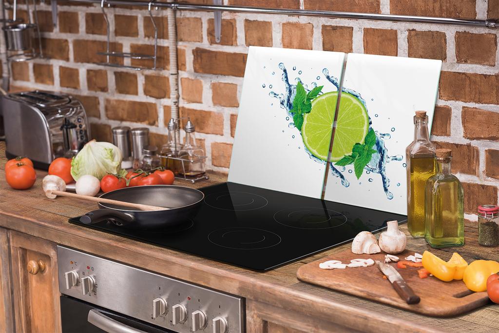 SZKLANA PŁYTA OCHRONNA NA KUCHENKĘ 75x52 LIMONKA