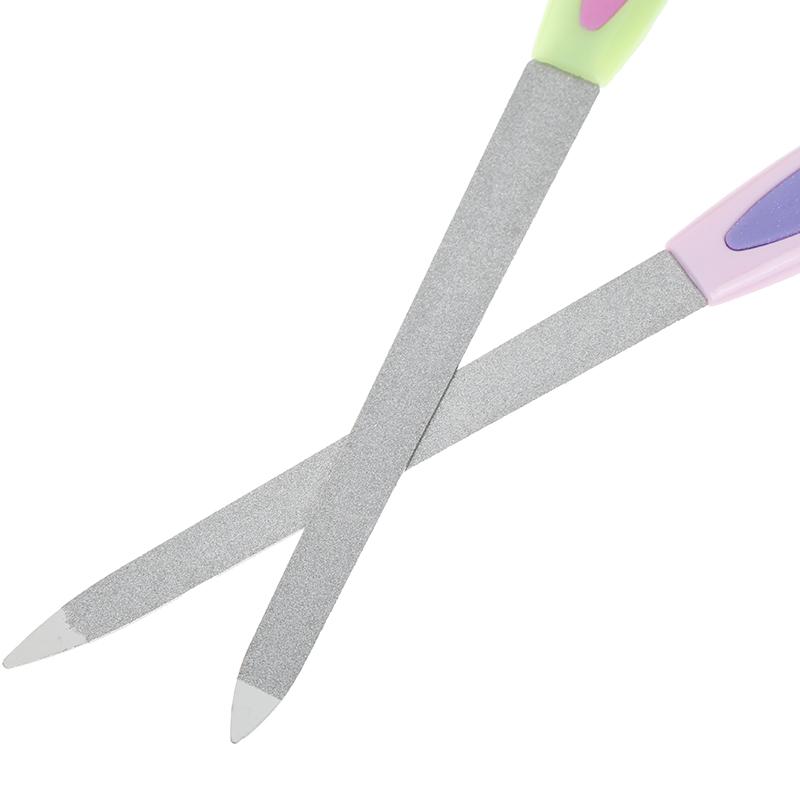 Двухсторонняя металлическая пилочка для ногтей, буферный шлифовальный стержень, скраб, инструменты для маникюра и педикюра