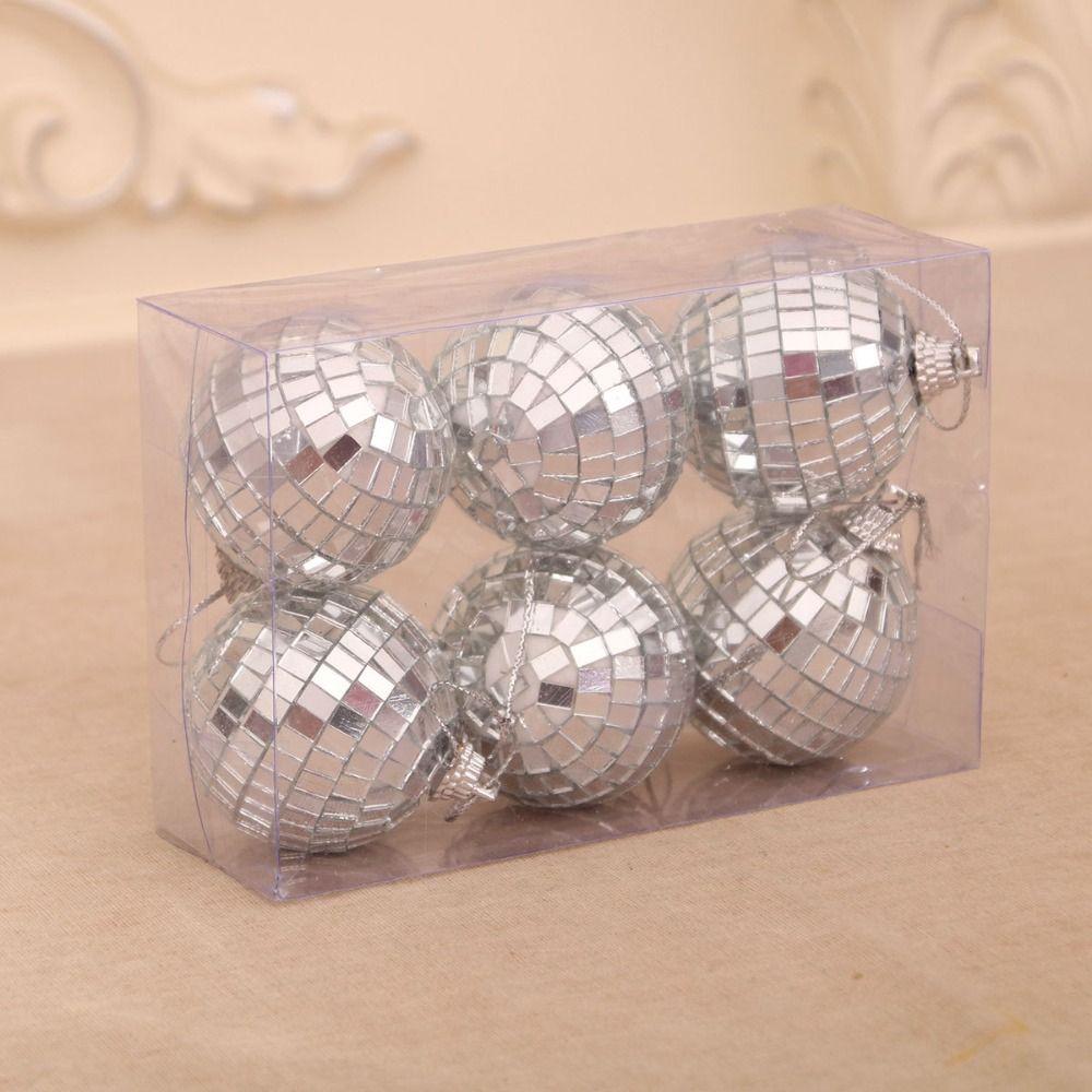3 см/4 см/5 см/6 см Мини Диско Подвесные Шары Стеклянная Рождественская Елка Подвеска Подарок На Новый Год