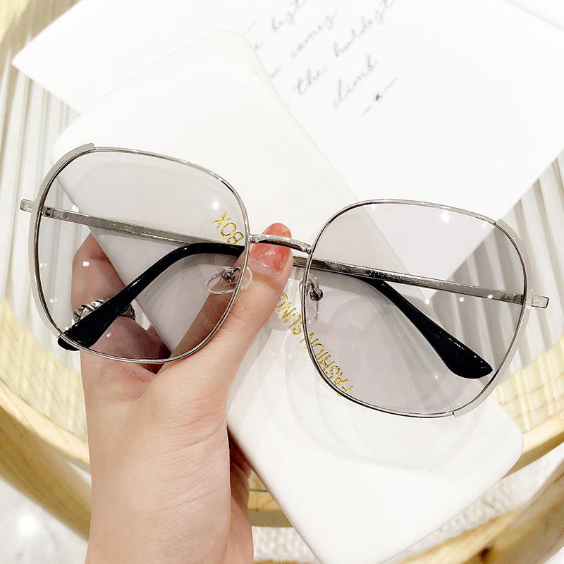 Солнцезащитные очки для женского лица, тонкие, новые, летняя мода, корейская версия солнцезащитных очков Tide, анти-ультрафиолетовые, с круглым лицом, простое зеркало.