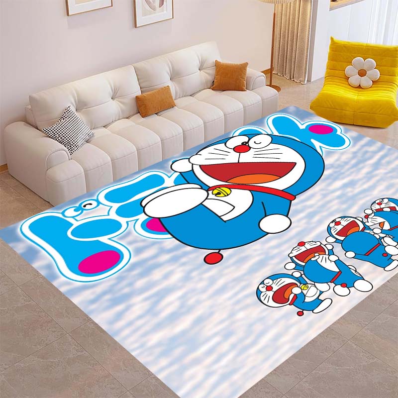Cute Doraemon Rug, Suitable for Playrooms, Bedrooms, Living Rooms, Sofas, and Other Home Décor; Non-slip Children's Mat.