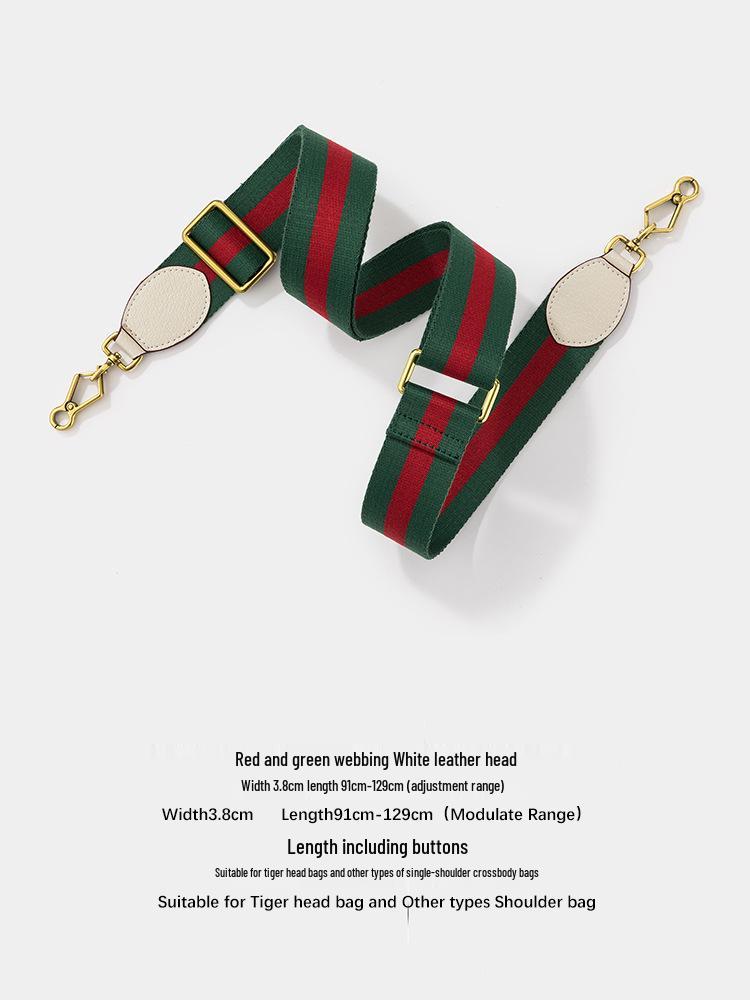 Европейско-американская широкая плетеная сумка для камеры с головой тигра G и регулируемым красно-зелено-синим ремешком