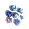 7pcs/Set Tri Color Glitter Polyhedral Dice for Dnd COC Cthulhu Rpg Running Group Board Game Dice Number Dice Set