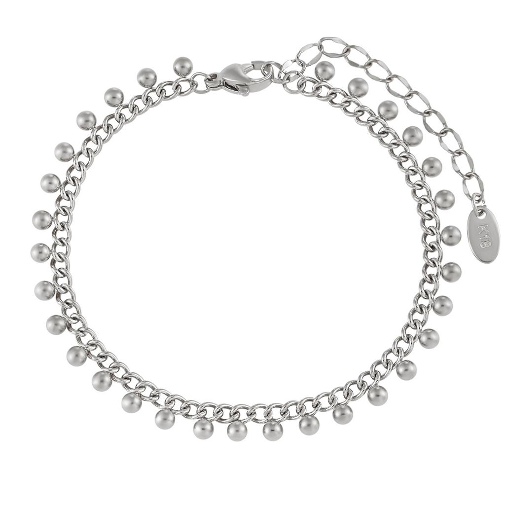 European American Trendy 18K Gold-plated Stainless Steel Small Gold Bead Bracelet Fashionable Simple Suitable Both Men Women