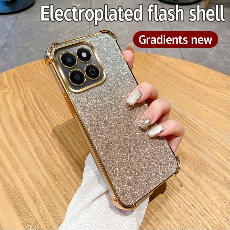 Роскошный прозрачный противоударный чехол с блестками для телефона HONOR X9C X7C X9B X7B X9A 5G X30 X40 i X50 X60 Pro X50i X60i с мягкой накладкой