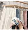 Женские брюки-костюм с высокой талией и широкими штанинами - Стройнящие, Свободный крой, Корейский дизайн для Весны/Осени 2024