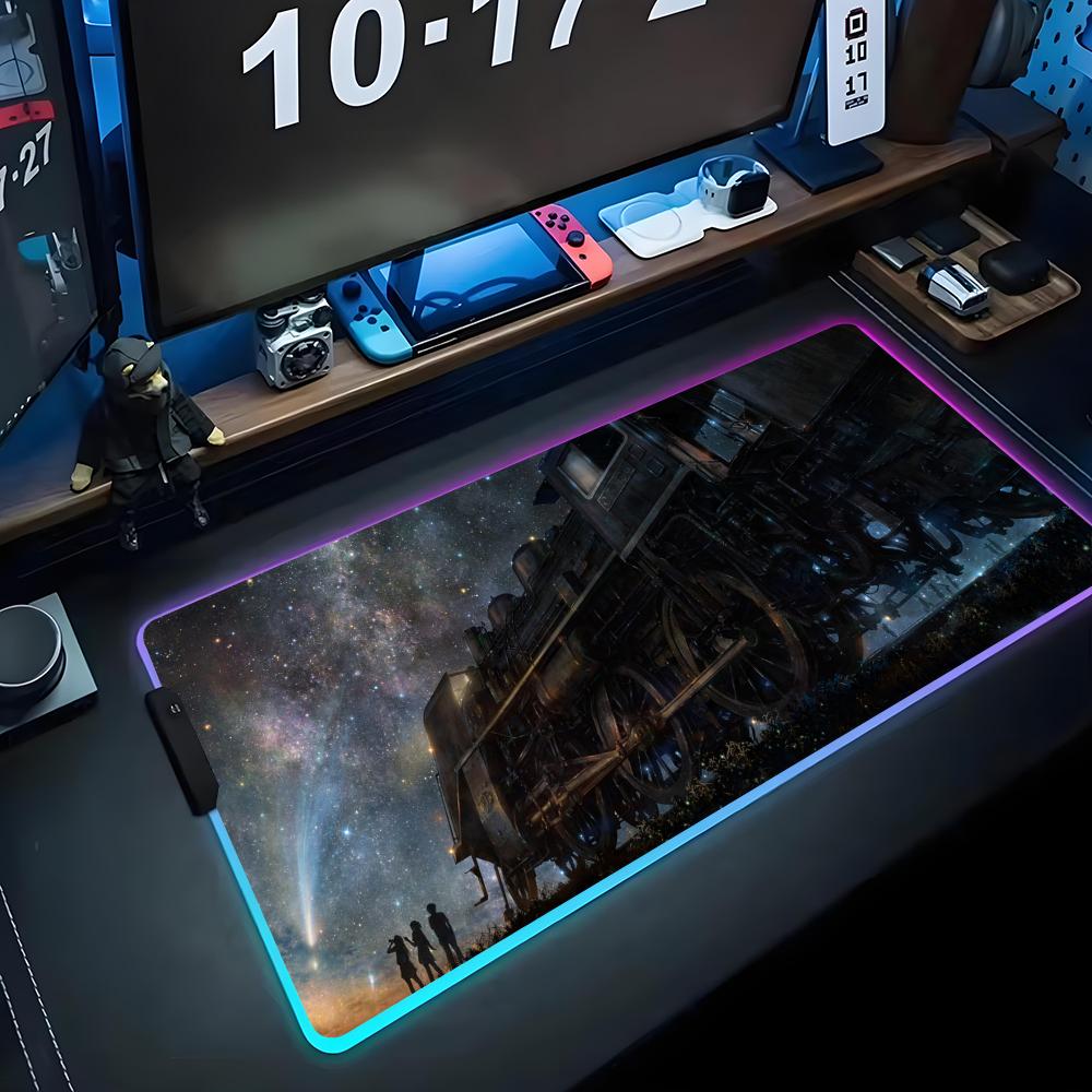 Коврик для мыши RGB Игровой коврик для мыши Большой светодиодный коврик Настольный коврик для ПК Светящийся коврик для мыши Большие коврики для клавиатуры Настольный ковер с подсветкой