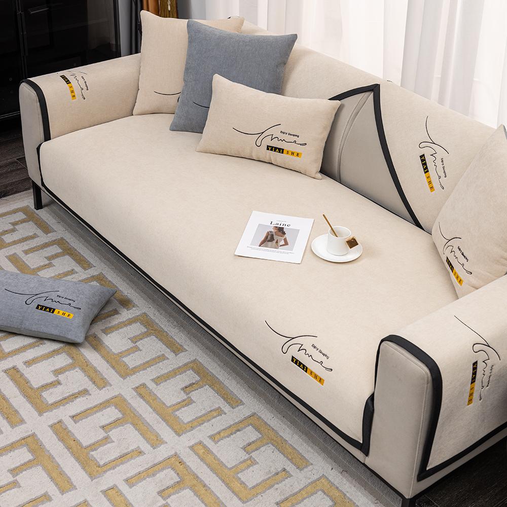 Подушки для дивана из шенилла Four Seasons Universal Non-Slip Nordic Light Luxury Чехол для подушки дивана Чехол для полотенца для спинки Ткань