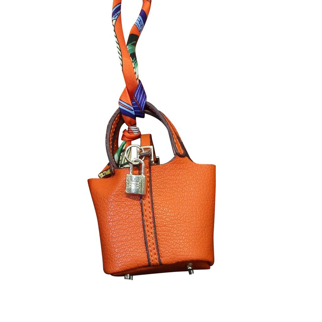 Милая подвеска в виде сумки-корзины, высококачественная кожаная подвеска-брелок для автомобиля, милая креативная подвеска