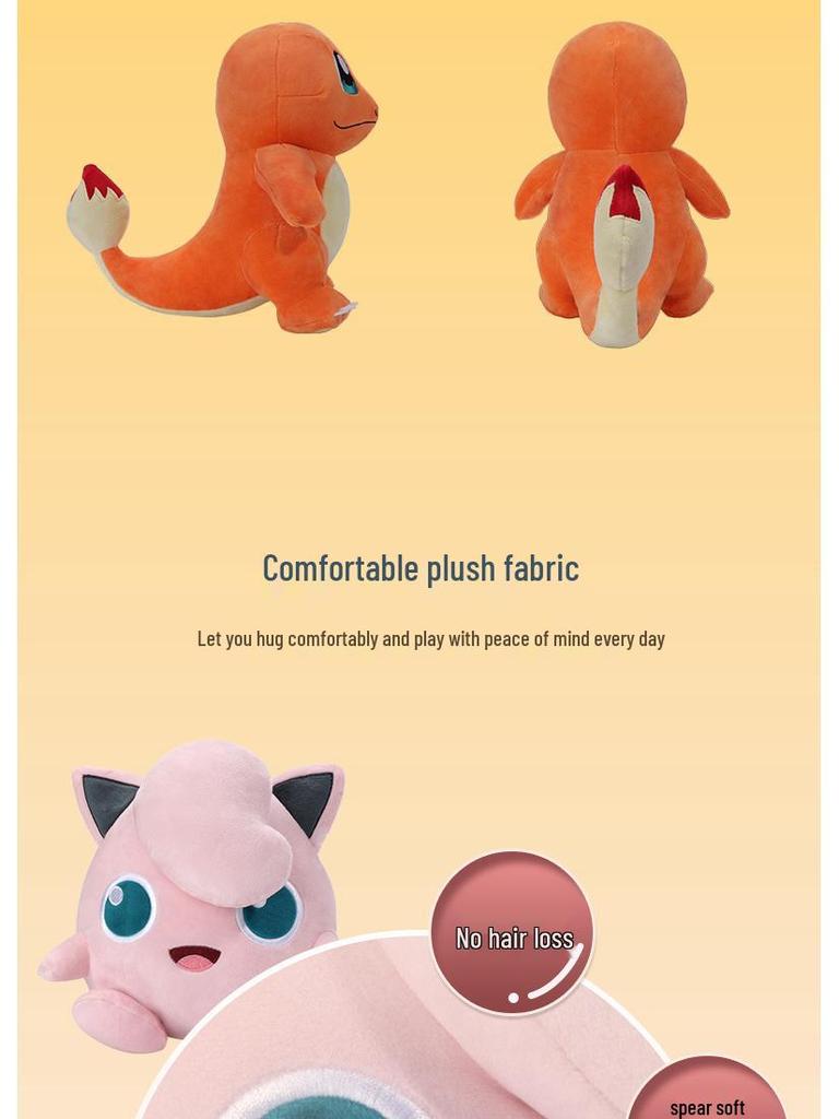 Official Pokémon Plush Toys: Pikachu, Squirtle, Bulbasaur & Charmander