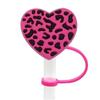5 шт. Крышка для стаканов с соломинкой в форме сердца с леопардовым принтом, силиконовая крышка для соломинки, многоразовые пыленепроницаемые пробки-заглушки для питьевой соломинки