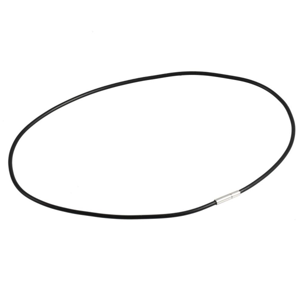 Black Cord Stainless Steel Jewelry Simple Necklace Chain