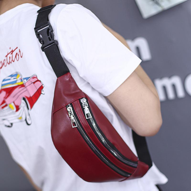 New PU Leather Women Waist Packs Waterproof Shoulder Bag Fanny Pack Belt Money Purse Fashion Chest Bag Clutch
