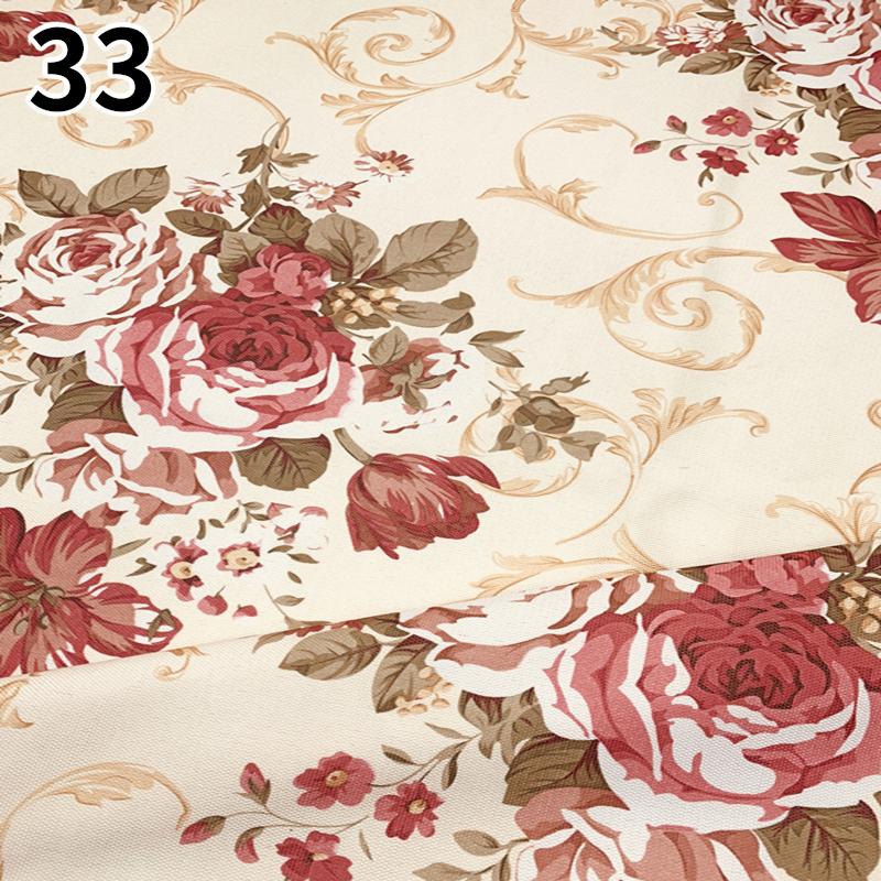 100 см x 145 см Ткань с цветочным принтом в пасторальном стиле, полиэстер, искусственный лен, ткань для самостоятельного изготовления диванной подушки, скатерти, обивки подушек
