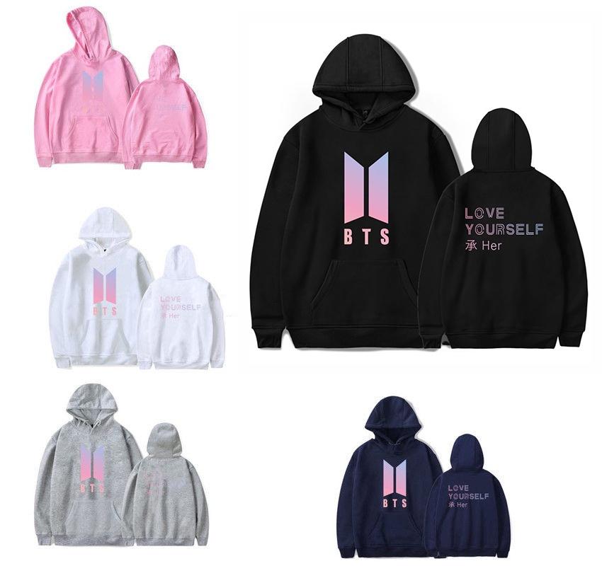 Худи свитшот K-pop BTS Bangtan Boys Love Yourself Her из хлопка, повседневный и спортивный стиль