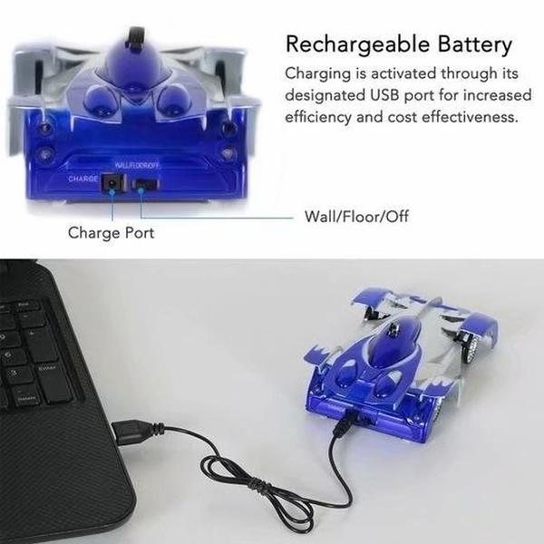 Машинка с дистанционным управлением, игрушечная настенная альпинистская машинка со светодиодными фонарями, вращающаяся на 360 градусов, антигравитационная машина, настенная машинка для детей