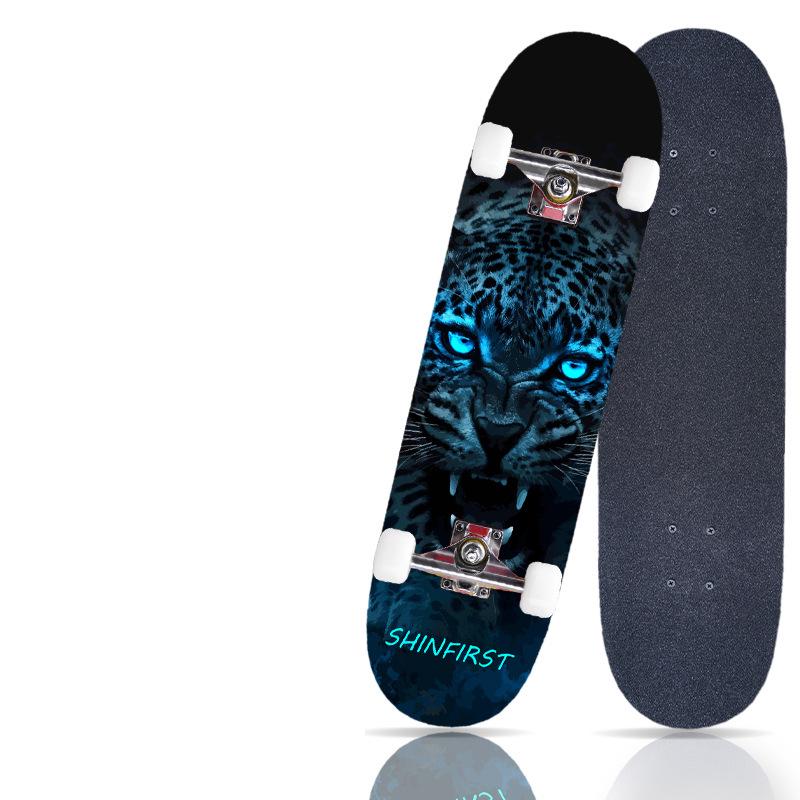 Pro Skateboard: Beginner-Ready Maple Longboard with Double Kick Deck for Adults & Kids