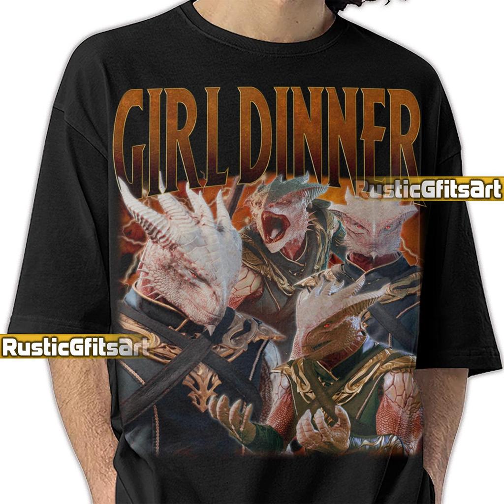 DARK URGE GIRL Dinner Shirt, Dark Urge Custom T-Shirt, Baldur's Gate 3 Vintage Retro Tribute Merch, The Dark Urge Tees, BG3 Bootleg Fan Gift