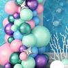 Океан Мака Сине-зеленый Хвост русалки Алюминиевая пленка Латексный шар Цепочка Набор Красивое Предложение Юбилейная Композиция