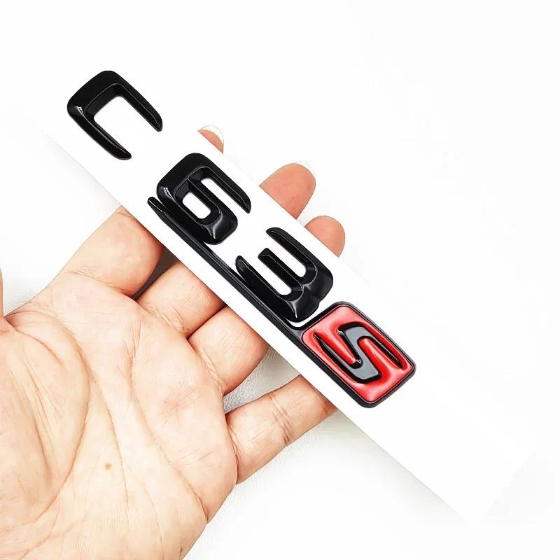 IXEA6 3D Black C63S Logo Letters V8 BITURBO Badge Car Rear Star Sticker Trunk AMG Emblem For Mercedes Benz AMG W205 C205 Accessories
