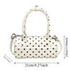 Korean Style Polka Dot Cylindrical Bag Polyester PU Shoulder Bag Spicy Girl Handbag  School