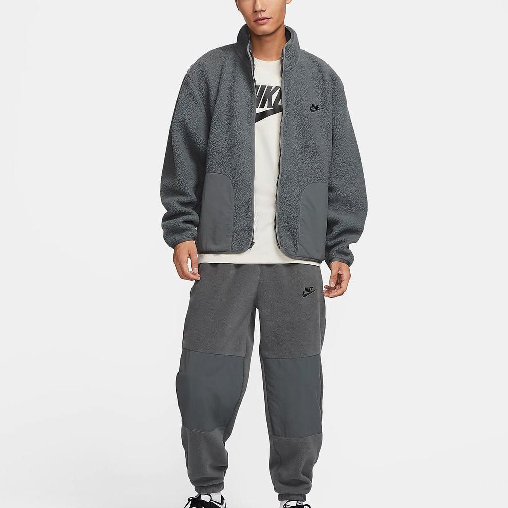 Nike Club Fleece Casual Stand Collar Jacket Men Jackets Iron-Grey FB8387-068