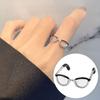 Opening Simple Women Ring Copper Funny Adjustable Glasses Ring Unique Accessories