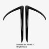 For Tesla Model 3 Y 2017-2024 Accessories Glossy Black Carbon Look Car Front Bumper Fog Light Frame Spoiler Decoration Body Kit