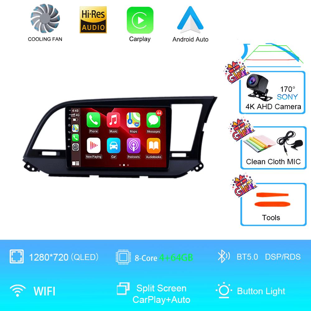 Автомобильное радио Android 14 для Hyundai Elantra 6 2015 2016 2017 2018 Мультимедийный видеоплеер GPS-навигация Разделенный экран DPS 360 камера