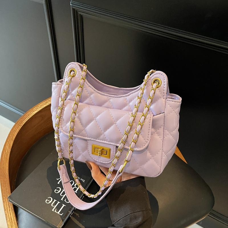 Цепочная сумка Женская Новая Мода Сумка на плечо подмышку Повседневная Мягкая кожа Сумка мессенджер