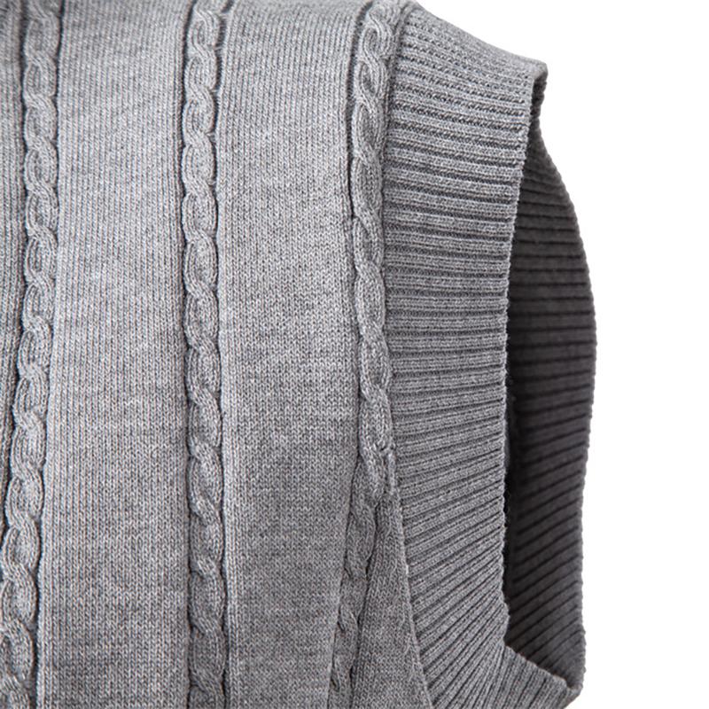 AMI Вышивка Осень/Зима 2025 Европейский размер V-образный вырез Свитер-жилет с косичками для мужского делового свитера