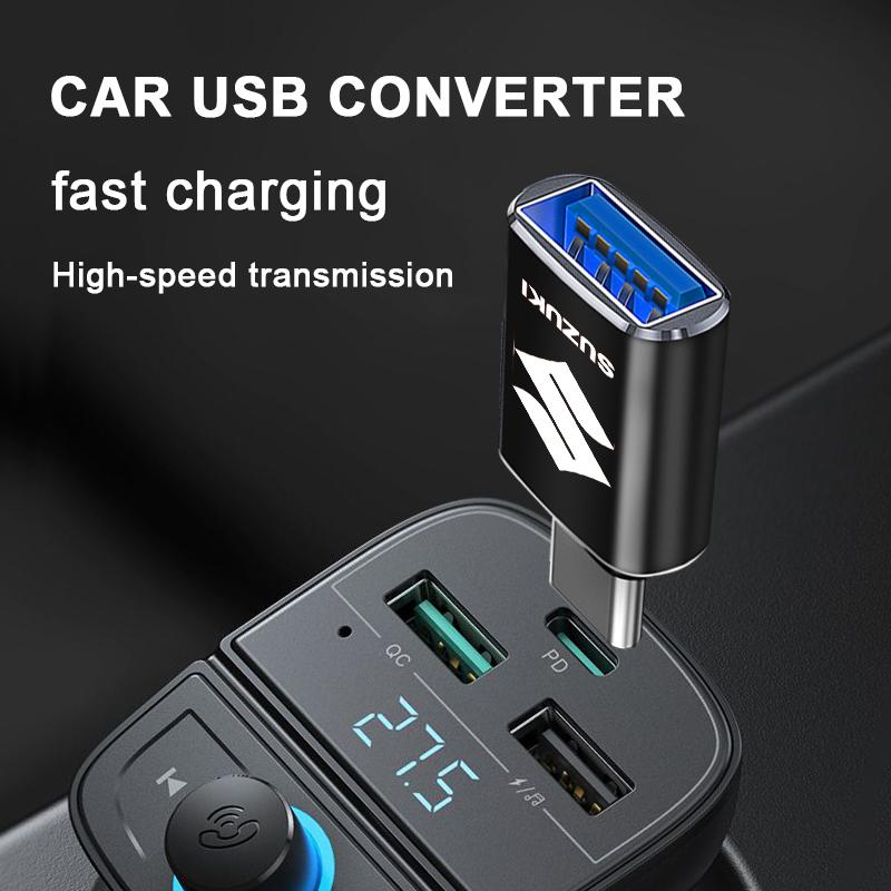 Автомобильный кабель USB Type C Конвертер Адаптер для зарядки Автомобильные аксессуары для Suzuki Swift SX4 Samurai Sport Jimny Grand Vitara Alto GW250 Splash Swace