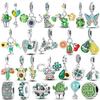 Зеленая серия Дерево Кактус Авокадо Подвеска DIY Шарм Медные бусины Подходит для оригинального браслета-шарма Женские украшения