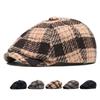 Винтажная клетчатая кепка Forward Cap мужская осенне-зимняя теплая кепка для мальчика-газеты шерстяная кепка берет