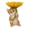 Убия Коричневый Полосатый Кот, Держащий Подсолнух x 15 x Садовый Поднос, 15,5 22,5 см, Фигурка, Животное, Декор, Реалистичный, Милый, Кот, H21337-1