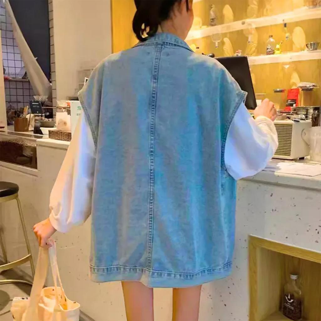 Ladies' Waistcoat, Mid-length Denim Jacket, Loose Top Garment